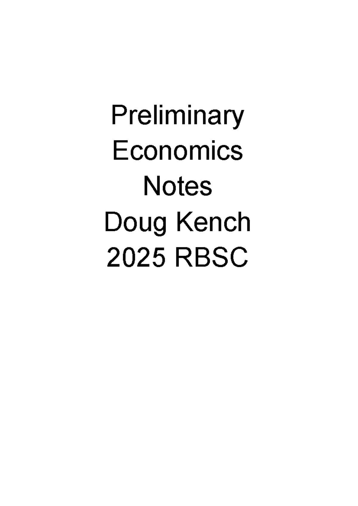 Preliminary Economics Notes (ECON 2025) - Key Concepts and Tips - Studocu