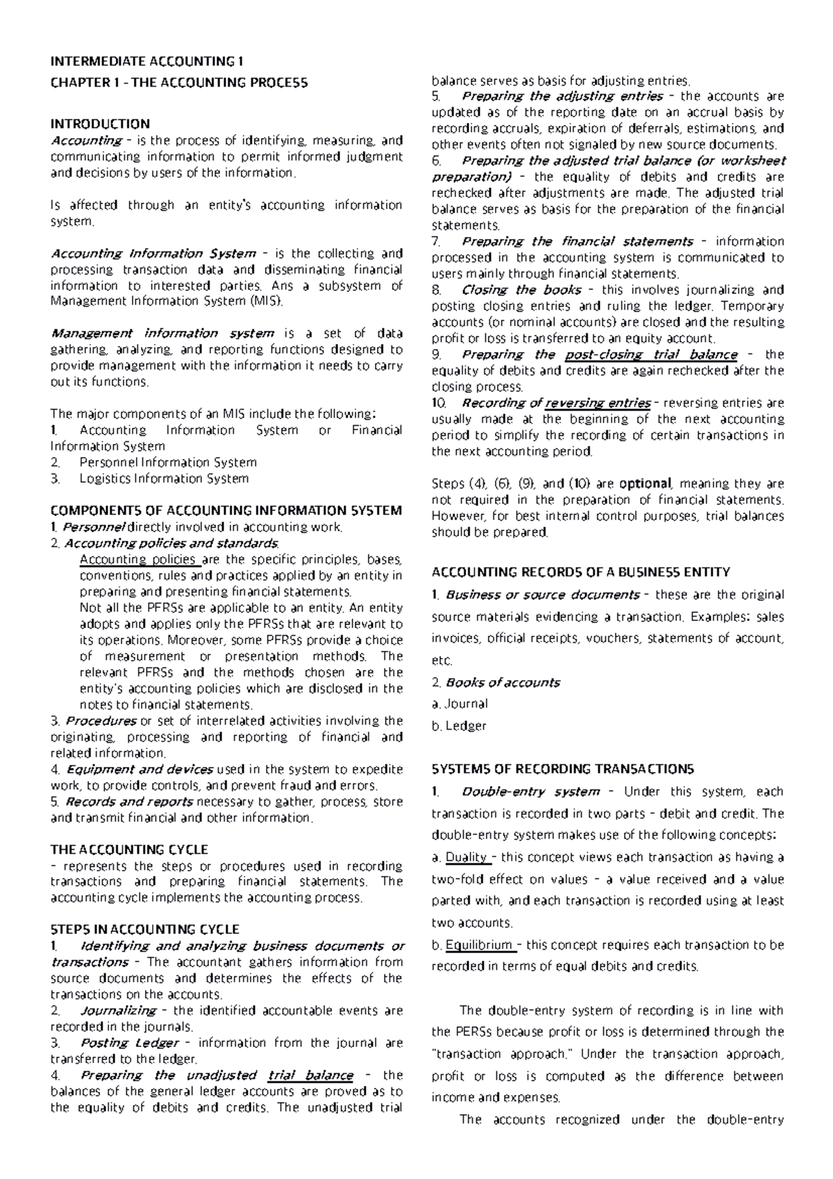 Chapter 1 - THE Accounting Process - Bachelor of Science In Accountancy ...