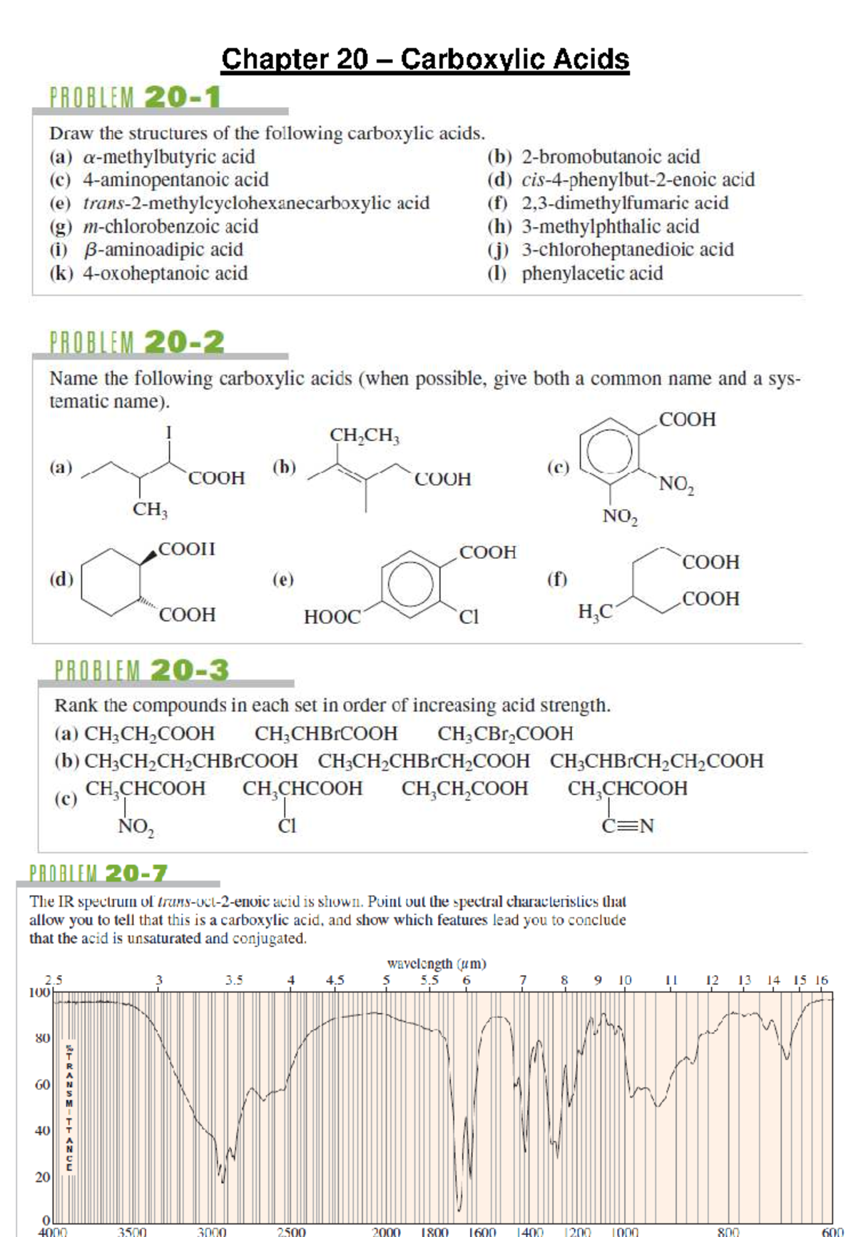 Chapter 20: Carboxylic Acids - Lecture Notes & Problem Solutions - Studocu