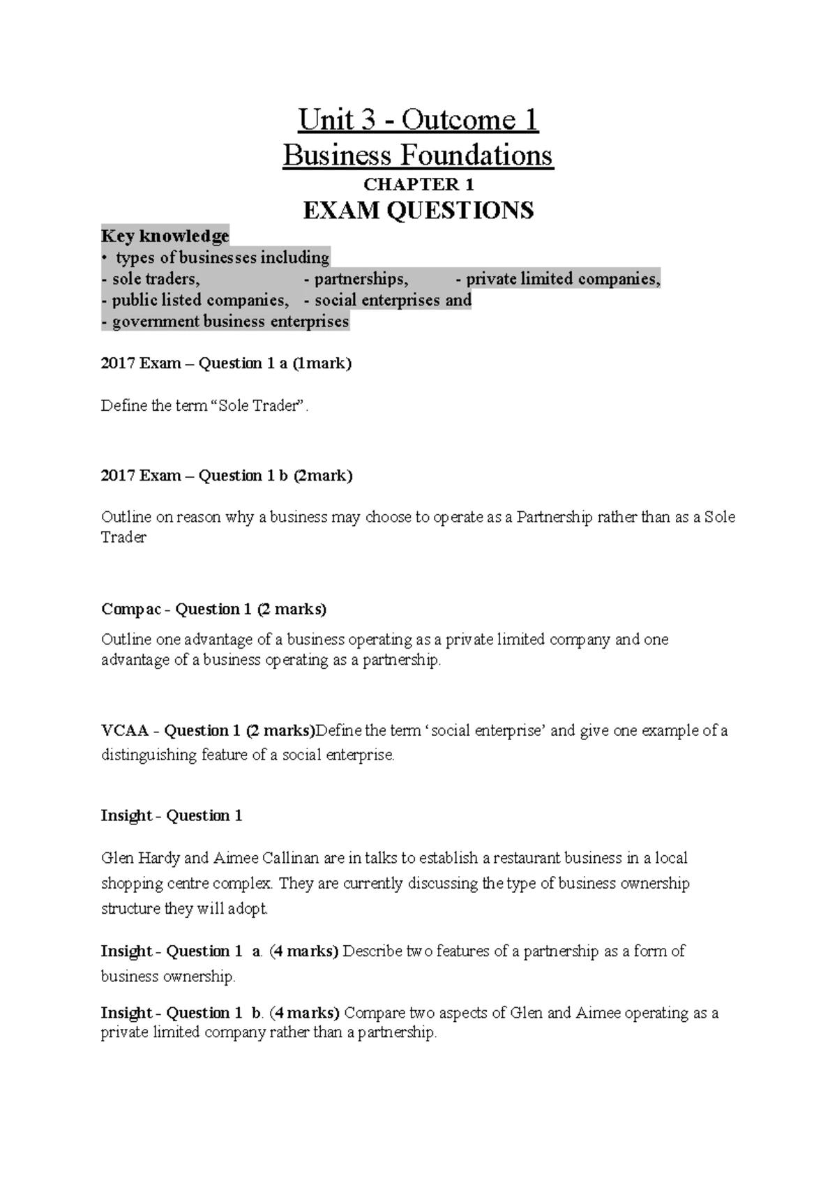 Edrolo – VCE Business Management Units 1&2 [2024] – Unit 1 AOS 3 Test ...