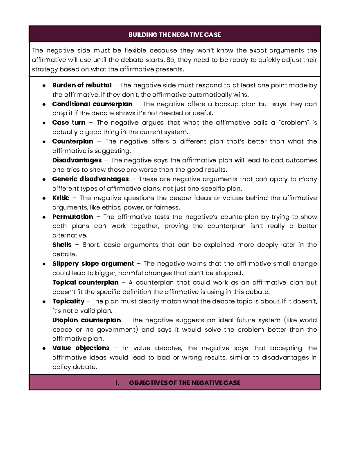 Building the Case: Requirements and Strategies for Effective Debates ...