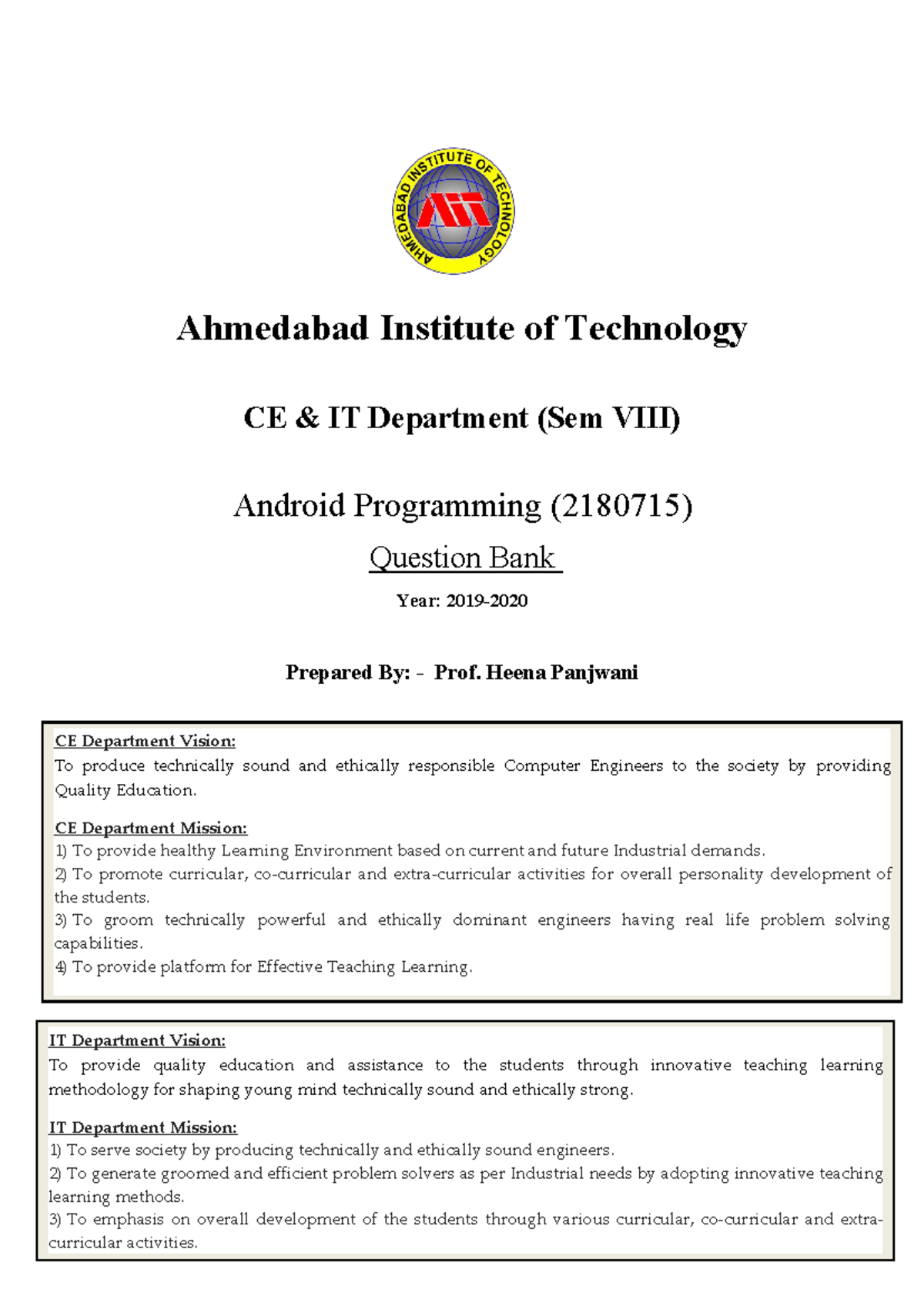 6 - ai que bank - CE & IT Department (Sem VIII) Android Programming ...