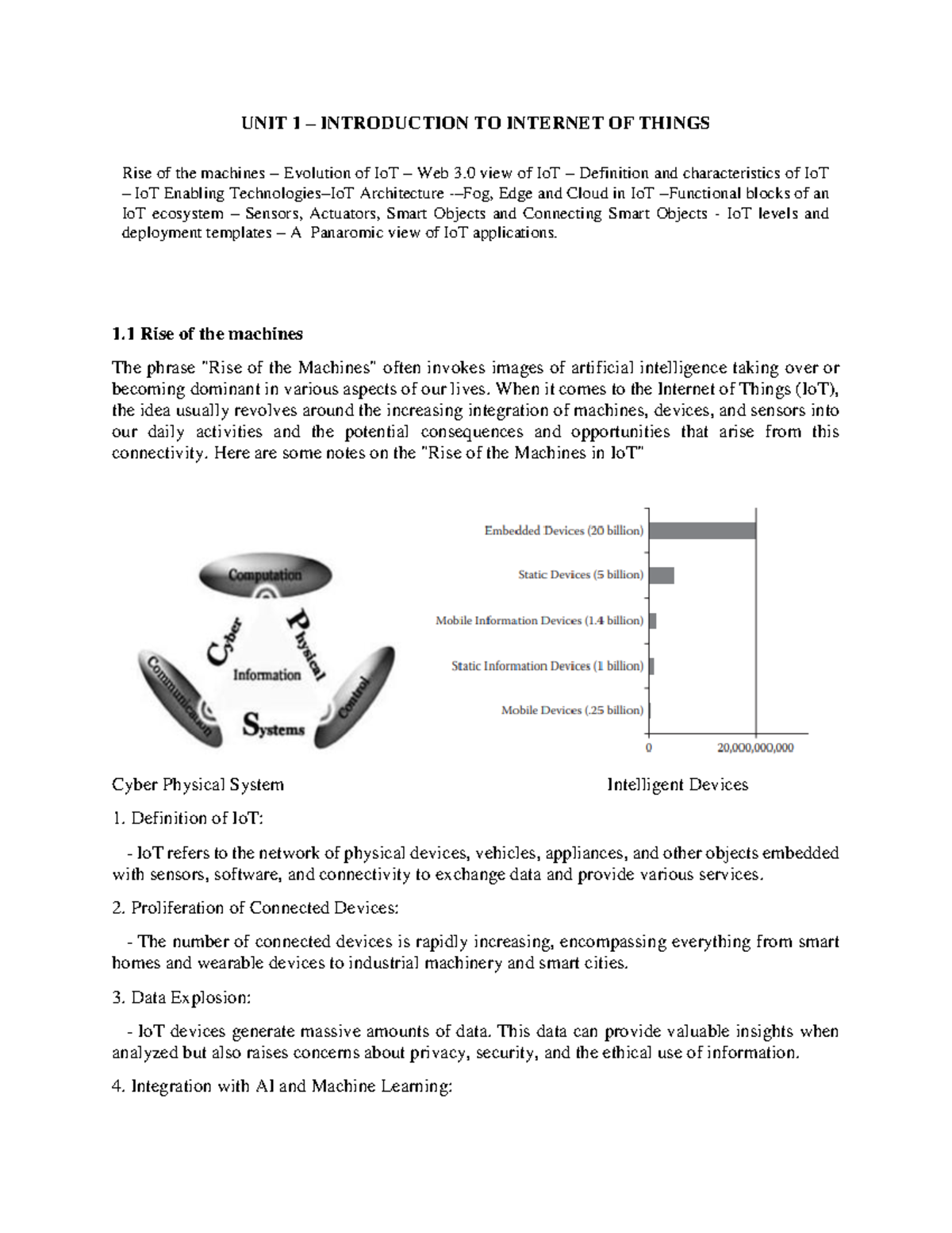 IOT BSD UNIT 1 - Introduction to Internet of Things Concepts and ...