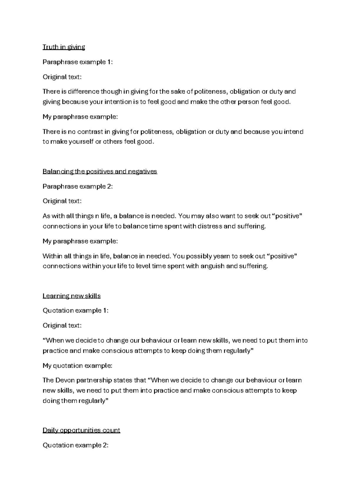 Unit 2 Academic Writing Skills: Paraphrase & Quotation Examples - Studocu