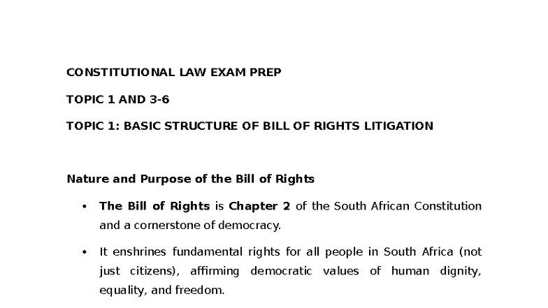 Constitutional LAW EXAM PREP - CONSTITUTIONAL LAW EXAM PREP TOPIC 1 AND ...