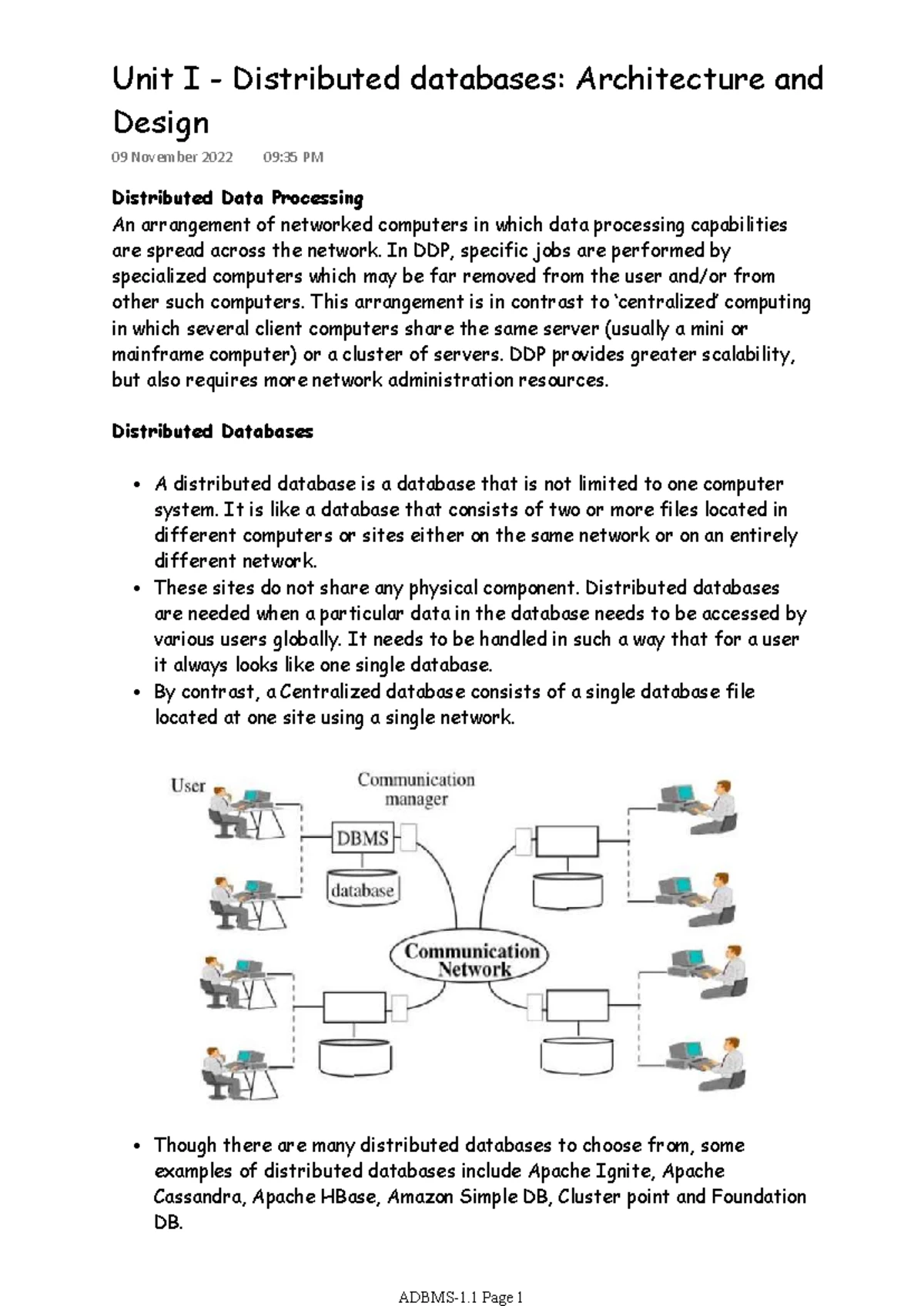 Unit VI - Big Data and No SQL Databases Part 1 - NoSQL NoSQL databases ...