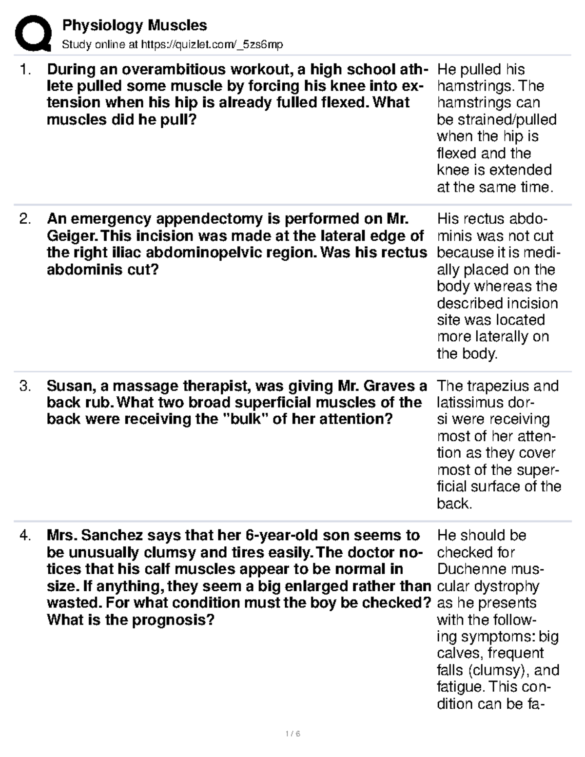 Anaphy - Q&A - A file consisting of questions and answers with regards ...