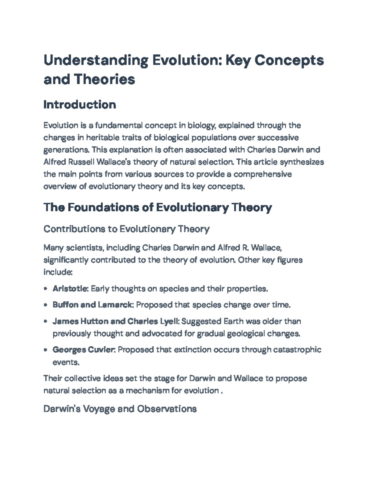Understanding Evolution: Key Concepts and Theories in Biology ...