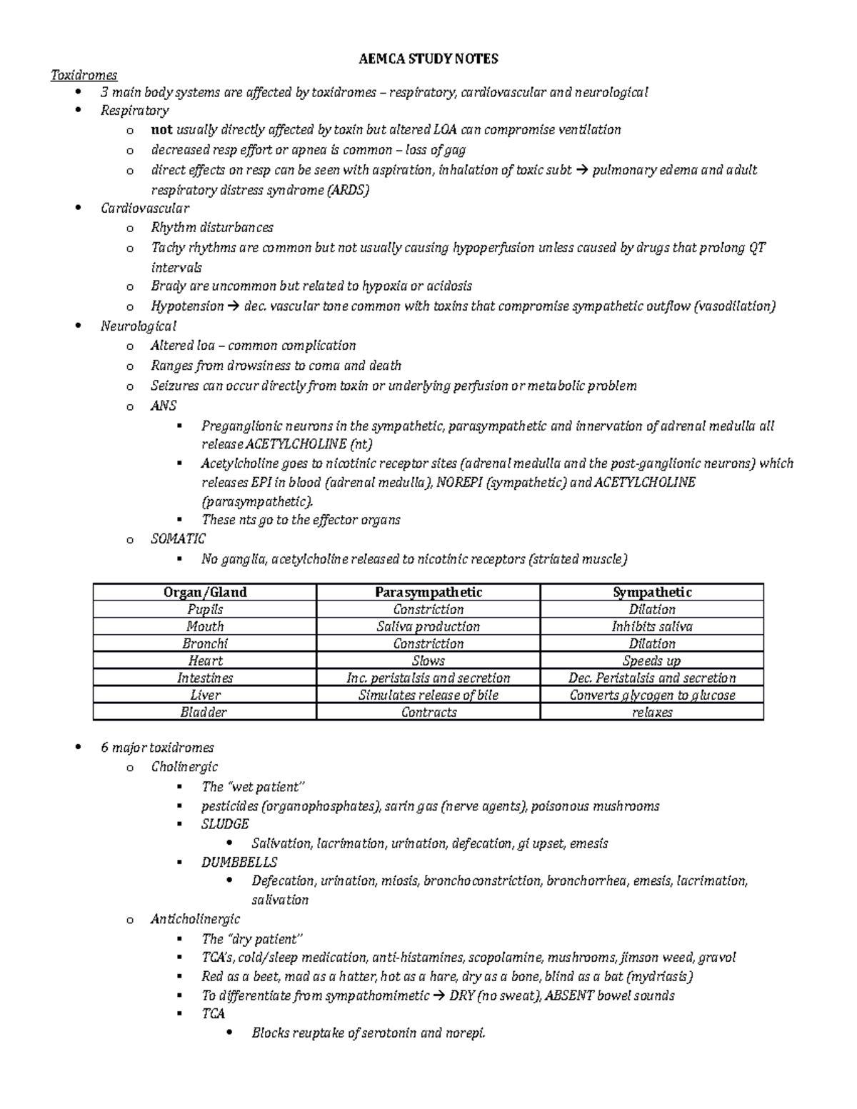 AEMCA Patient Care Assessment I - Comprehensive Study Notes Summary ...