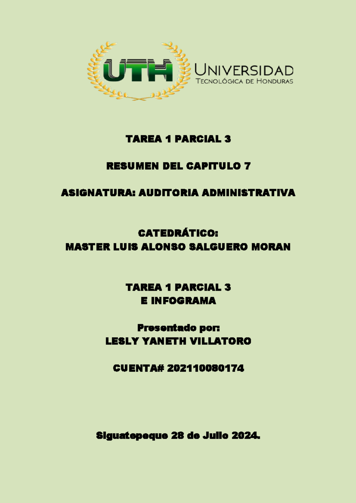 Tarea de Auditoría Financiera 3ER Parcial: Control Interno y Evaluación ...