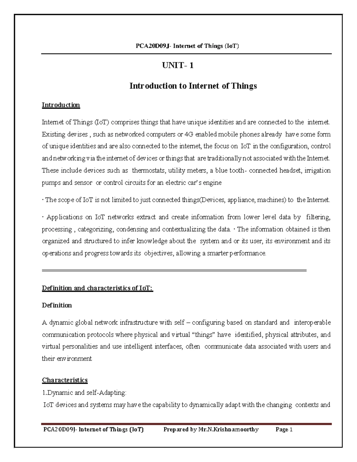 Io T11 - IoT notes for Engineers - Internet of Things Need for IoT ...