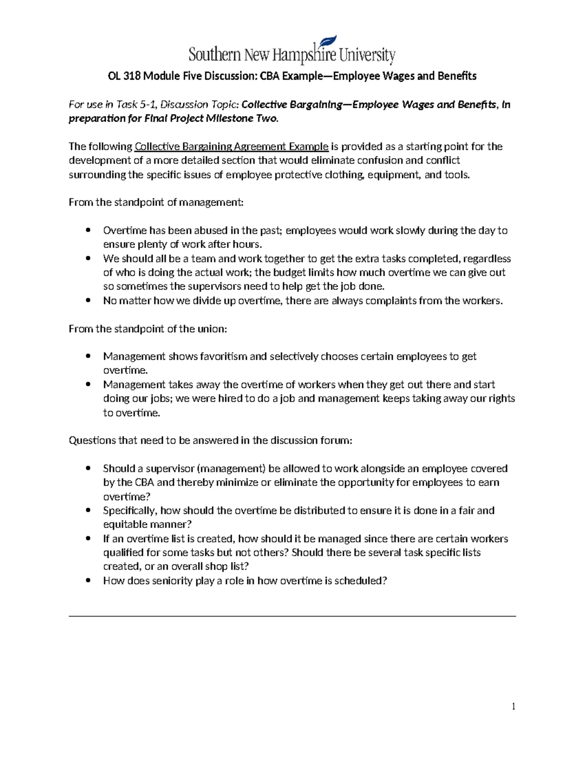 6-2 Final Project Milestone 2: Short Paper on Collective Bargaining of ...