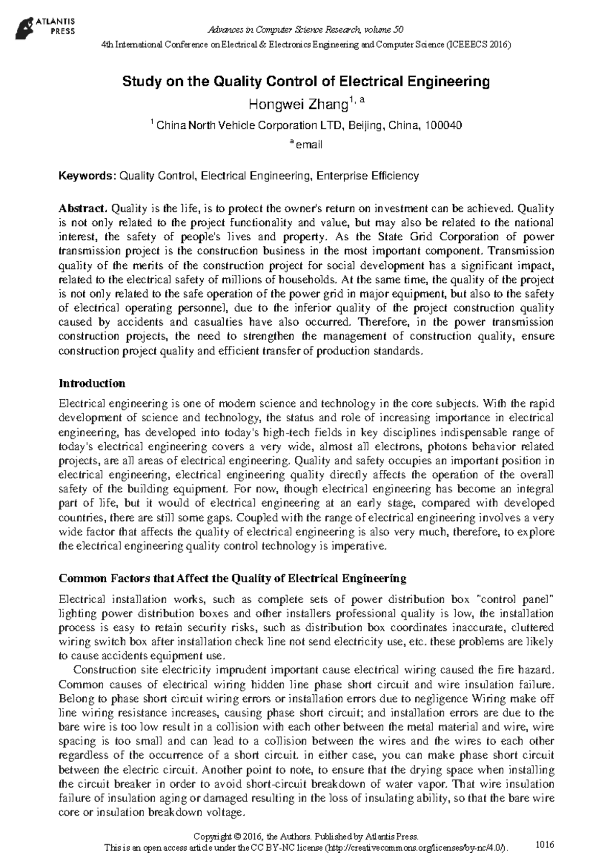 25865712 - Quality Control in Electrical Engineering: A Comprehensive ...
