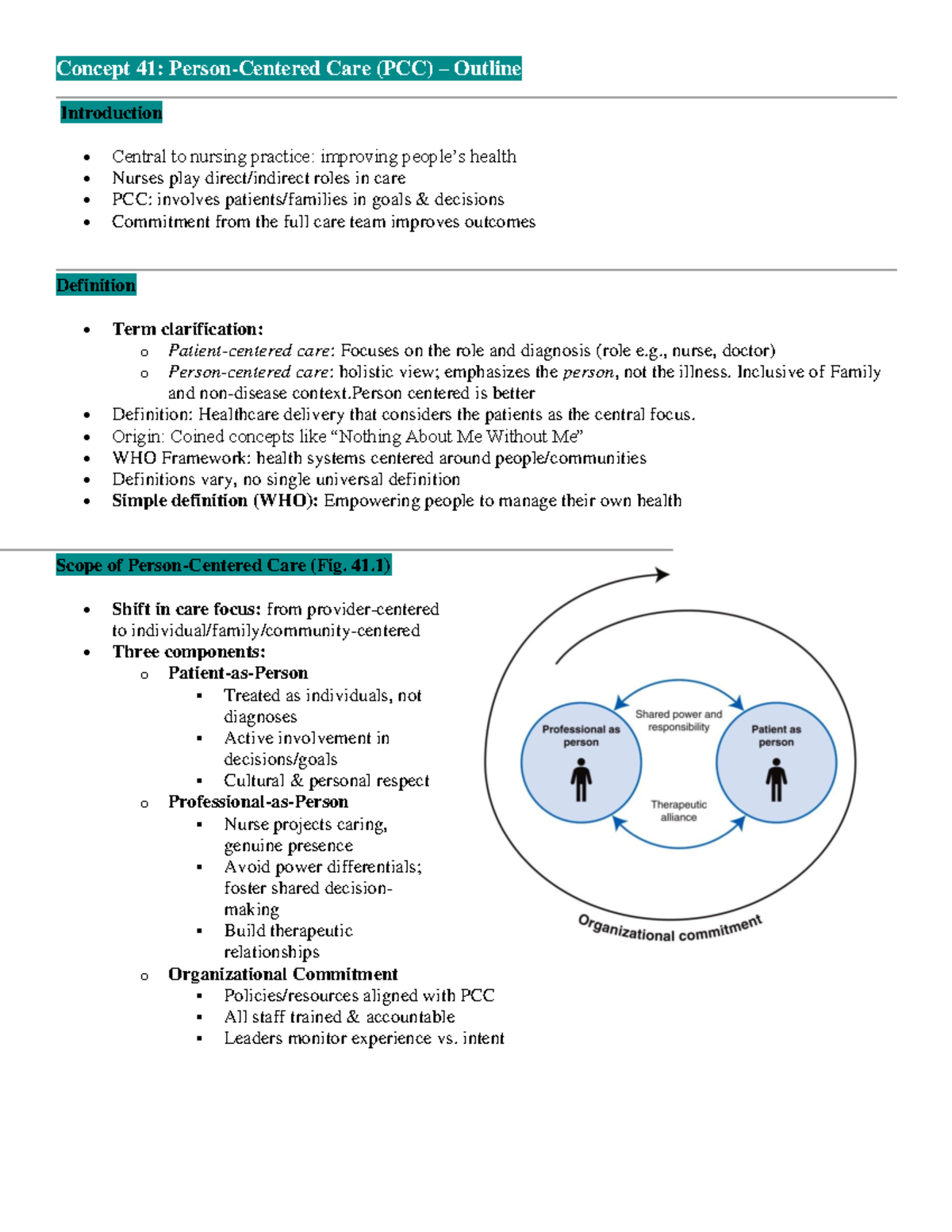 Concept 41: Person-Centered Care (PCC) Study Outline and Key Insights ...
