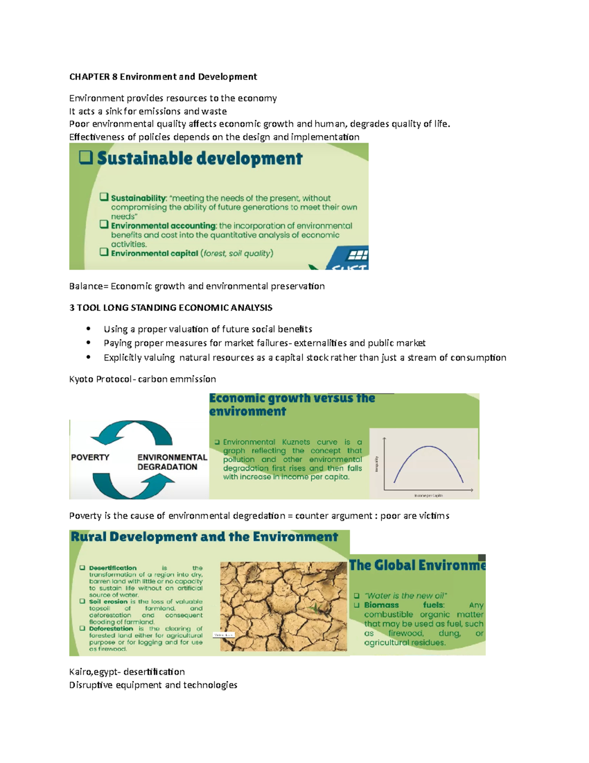Chapter 8 Environment and Development - CHAPTER 8 Environment and ...