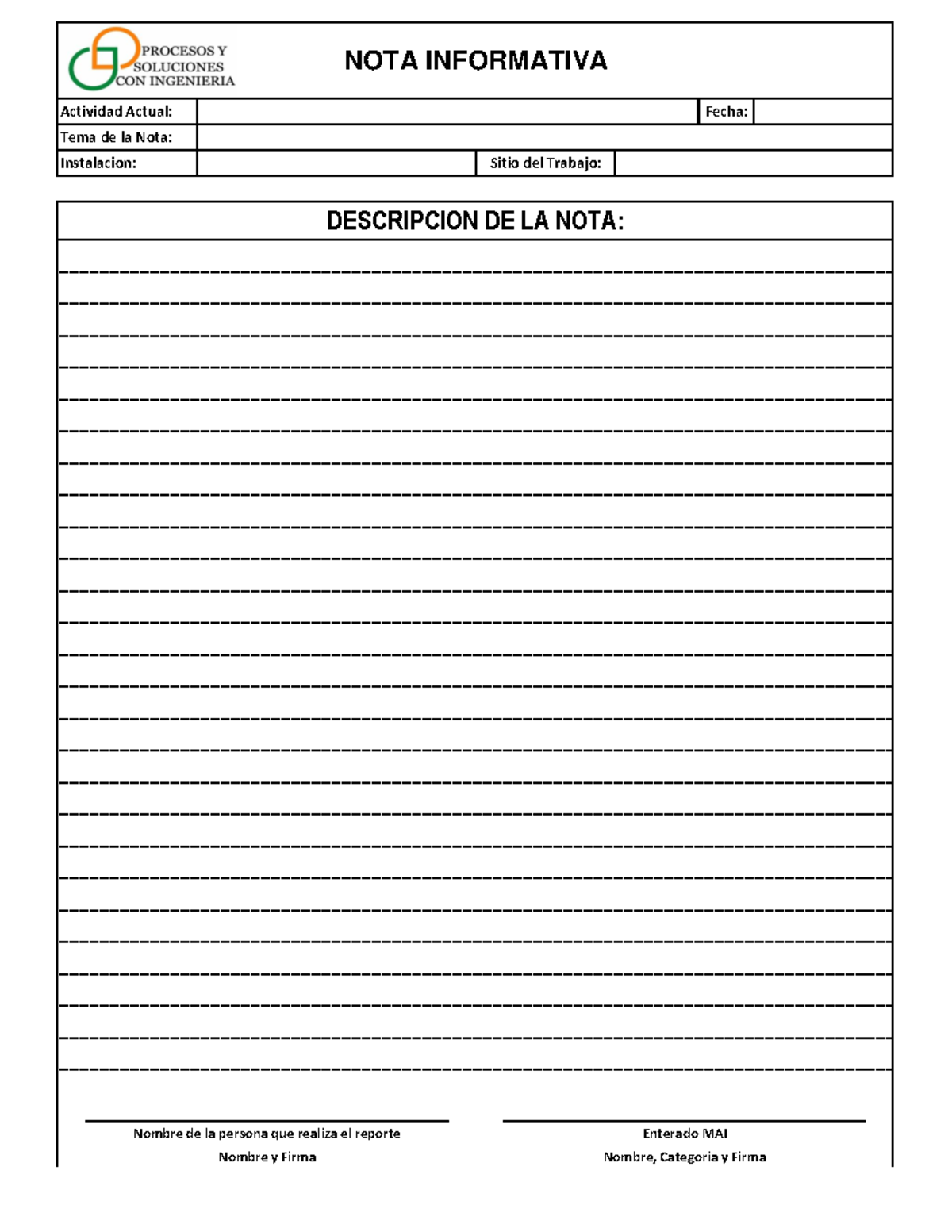 PSI-HSE-0001 Formato Nota Informativa - Nueva escuela mexicana - Nombre ...
