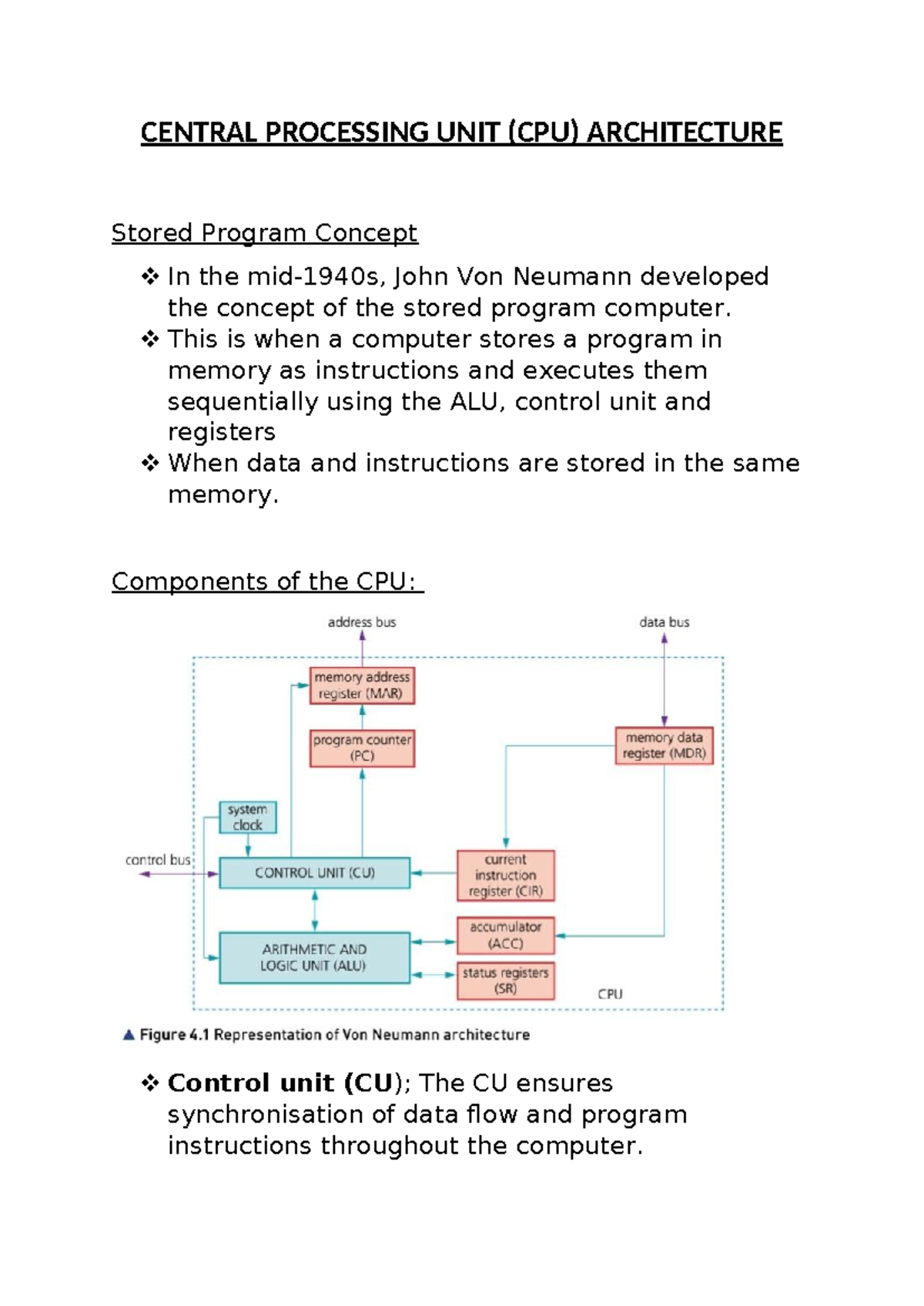 Processor Fundamentals - CENTRAL PROCESSING UNIT (CPU) ARCHITECTURE ...