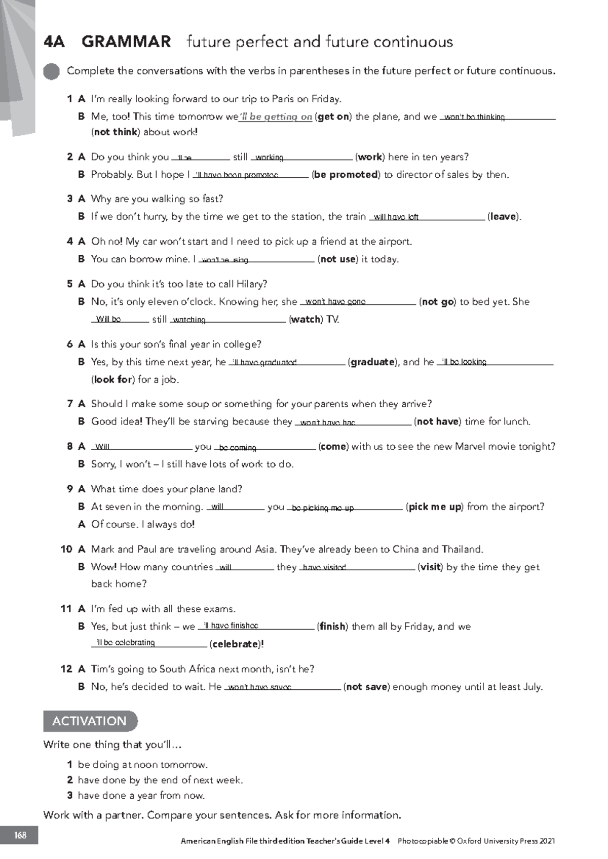 AEF3e Level 4 Teacher’s Guide: Grammar 4A - Future Tenses Insights ...