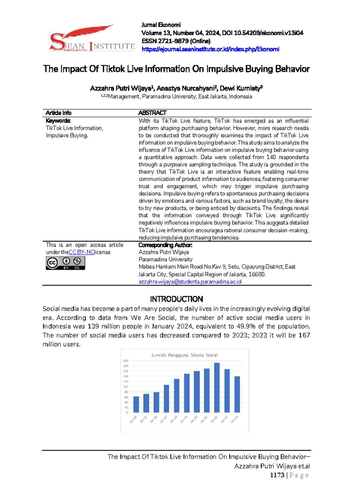 The Impact of TikTok Live on Impulsive Buying Behavior: A Study (Jurnal ...