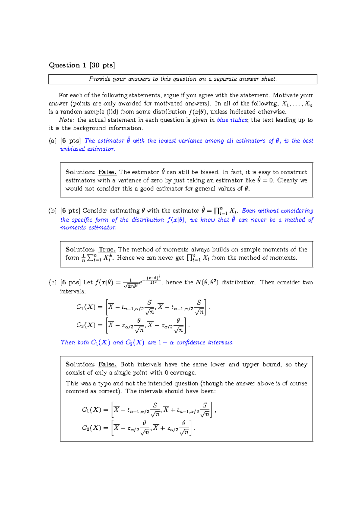 Final Exam Answers for Statistics 101 (Exam2021) - Studeersnel