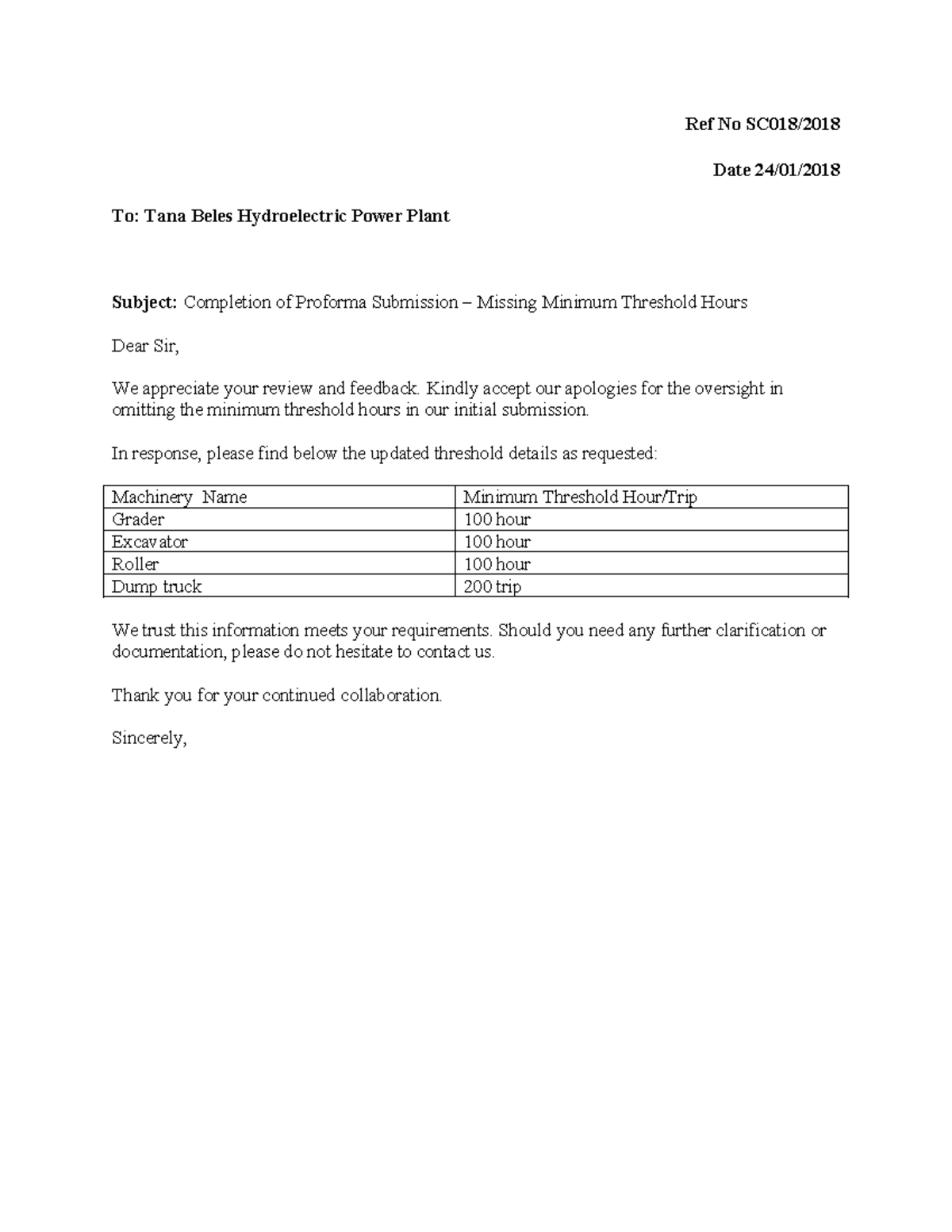 Completion of Proforma Submission: Minimum Threshold Hours - Studocu