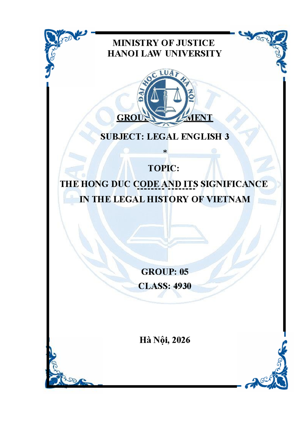 TAPL3 - The Hong Duc Code: Significance in Vietnam's Legal History ...