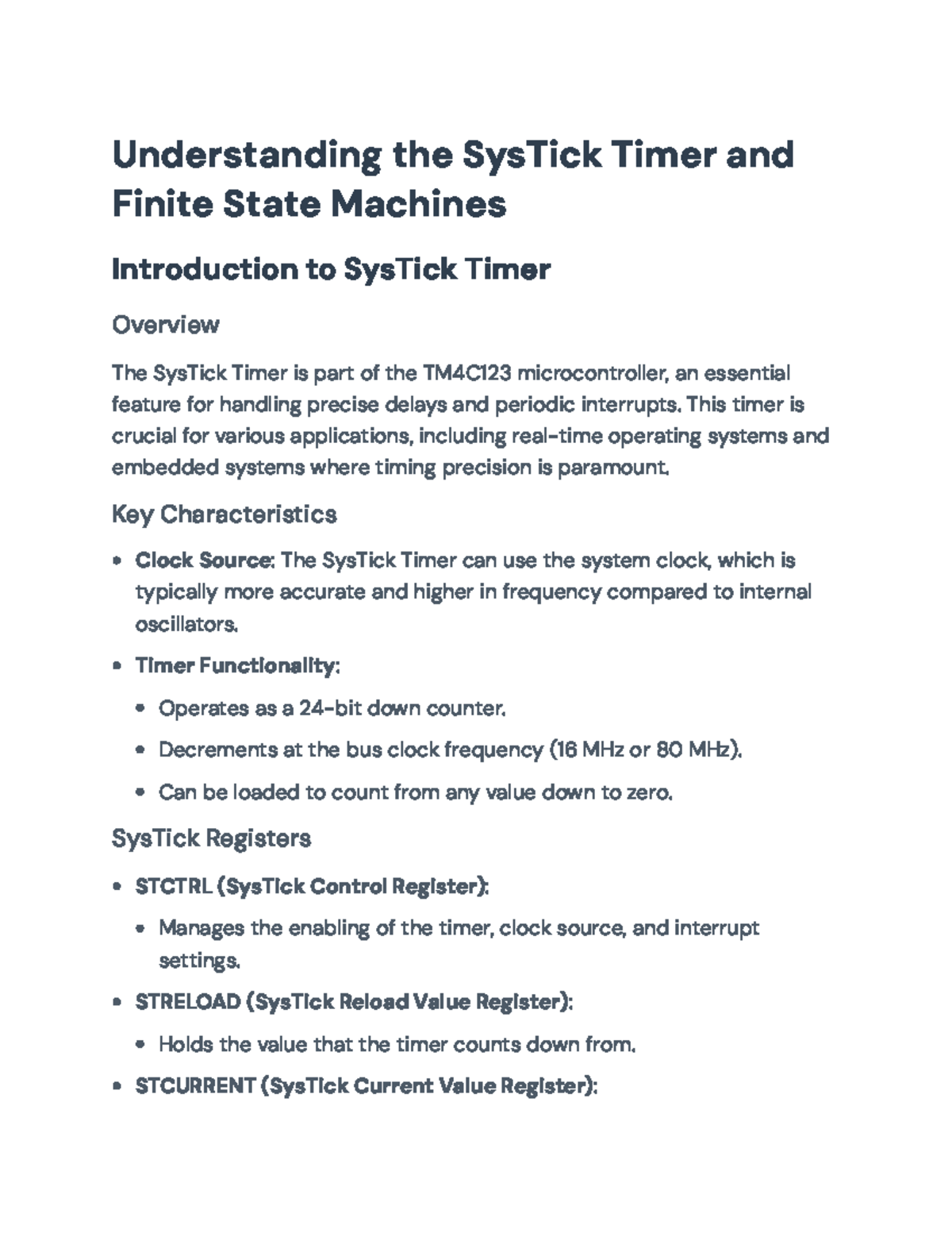SysTick Timer and Finite State Machines for Traffic Control Systems ...