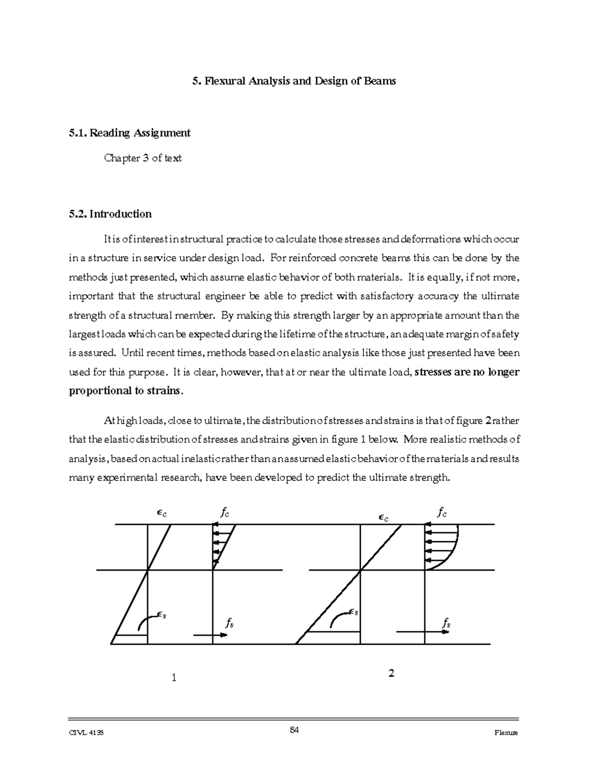 CIVL 4135 Flexural Analysis and Design of Beams - Chapter 5 Notes - Studocu