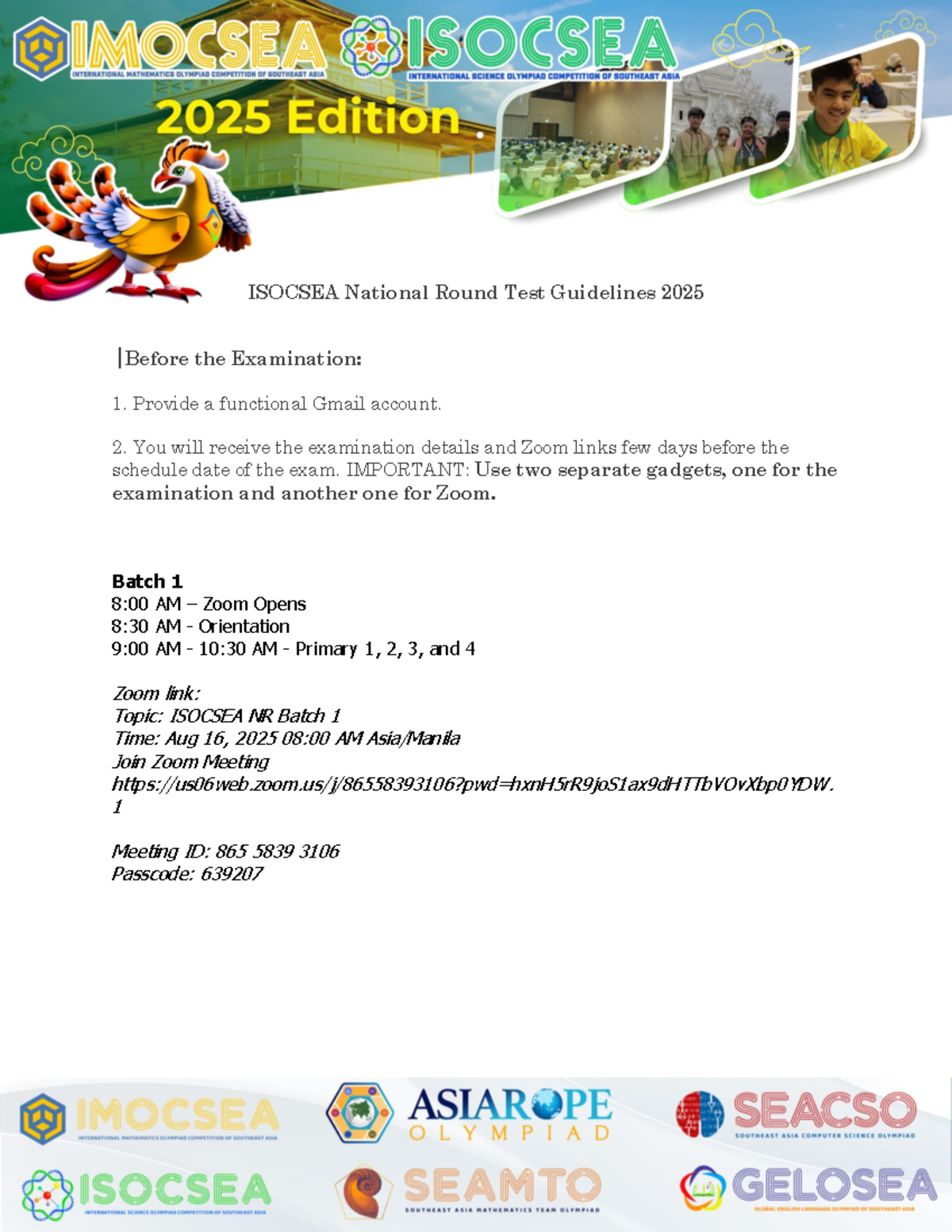 ISOCSEA National Round Exam Guidelines 2025 - Studocu