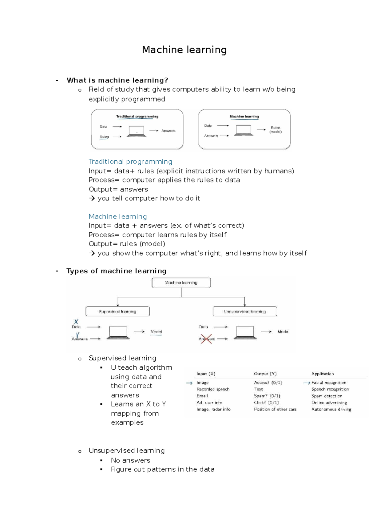 Machine Learning Overview - HS25 Final Exam Notes - Studocu