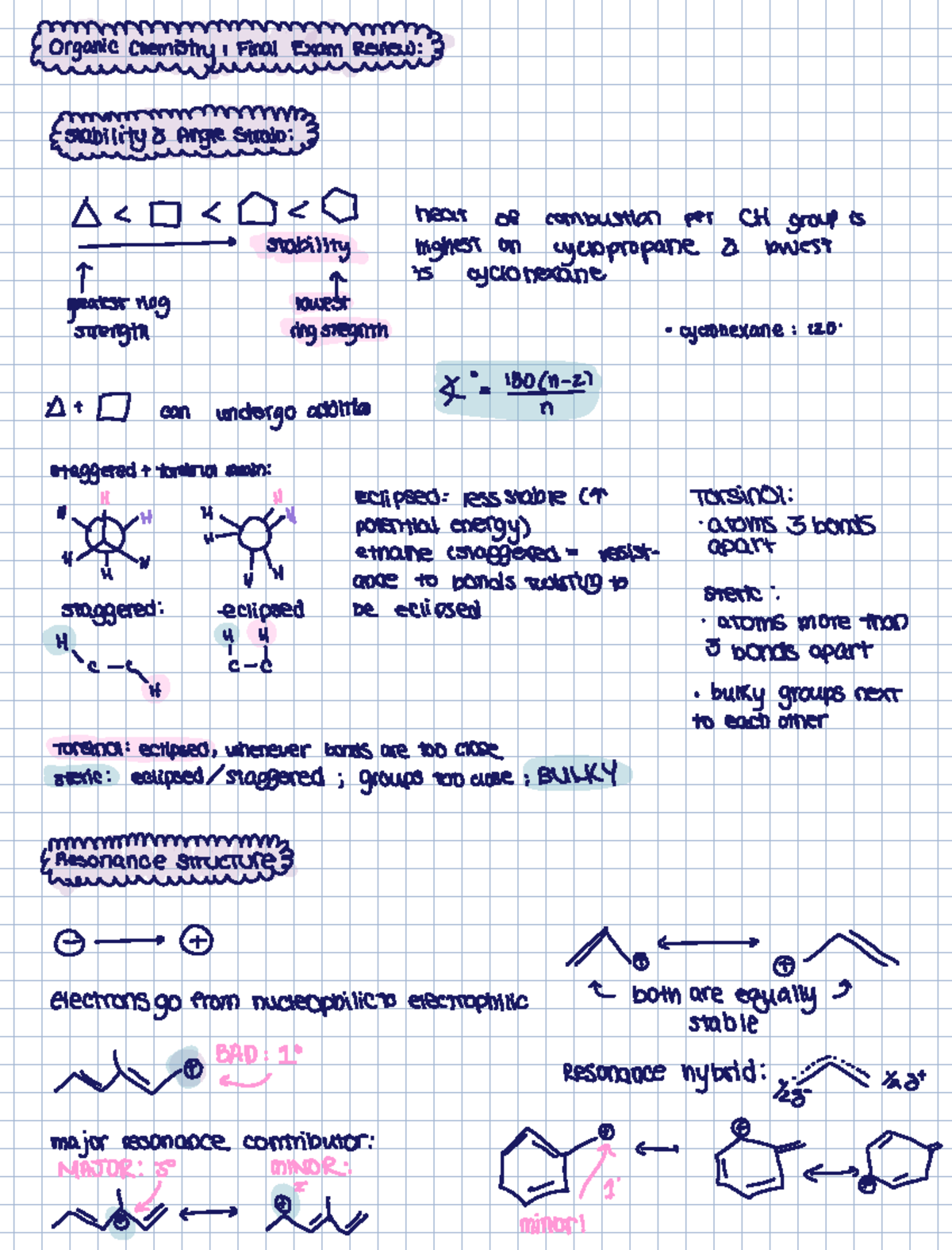 Final Exam Notes for Ochem I: Key Concepts & Reactions - Studocu