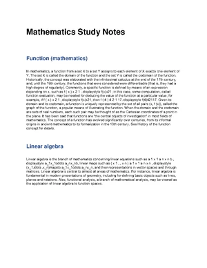 Linear Algebra - Study Notes & Assignments - Studocu