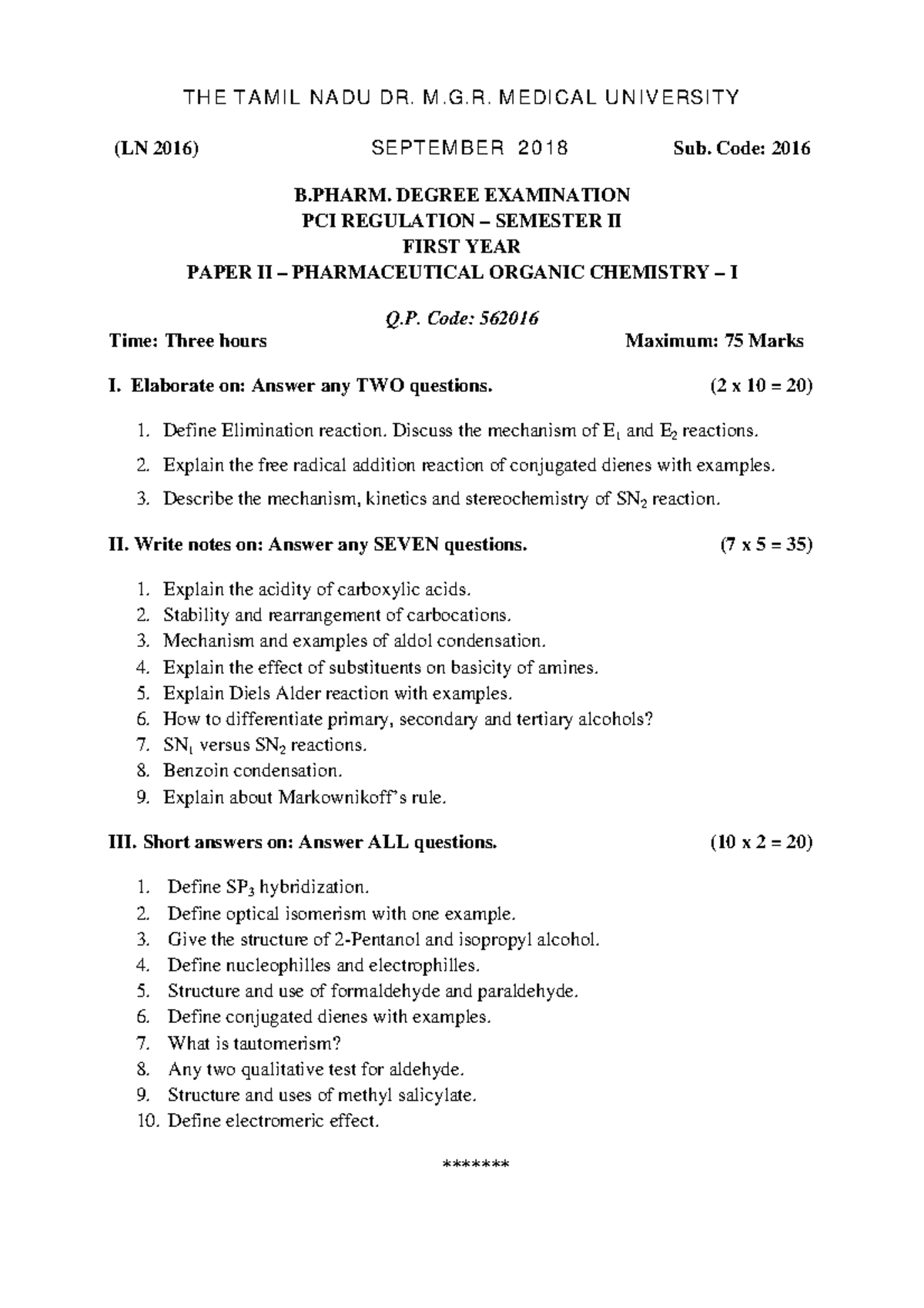 B.PHARM. SEM II PAPER II PHARMACEUTICAL ORGANIC CHEMISTRY I NOTES - Studocu