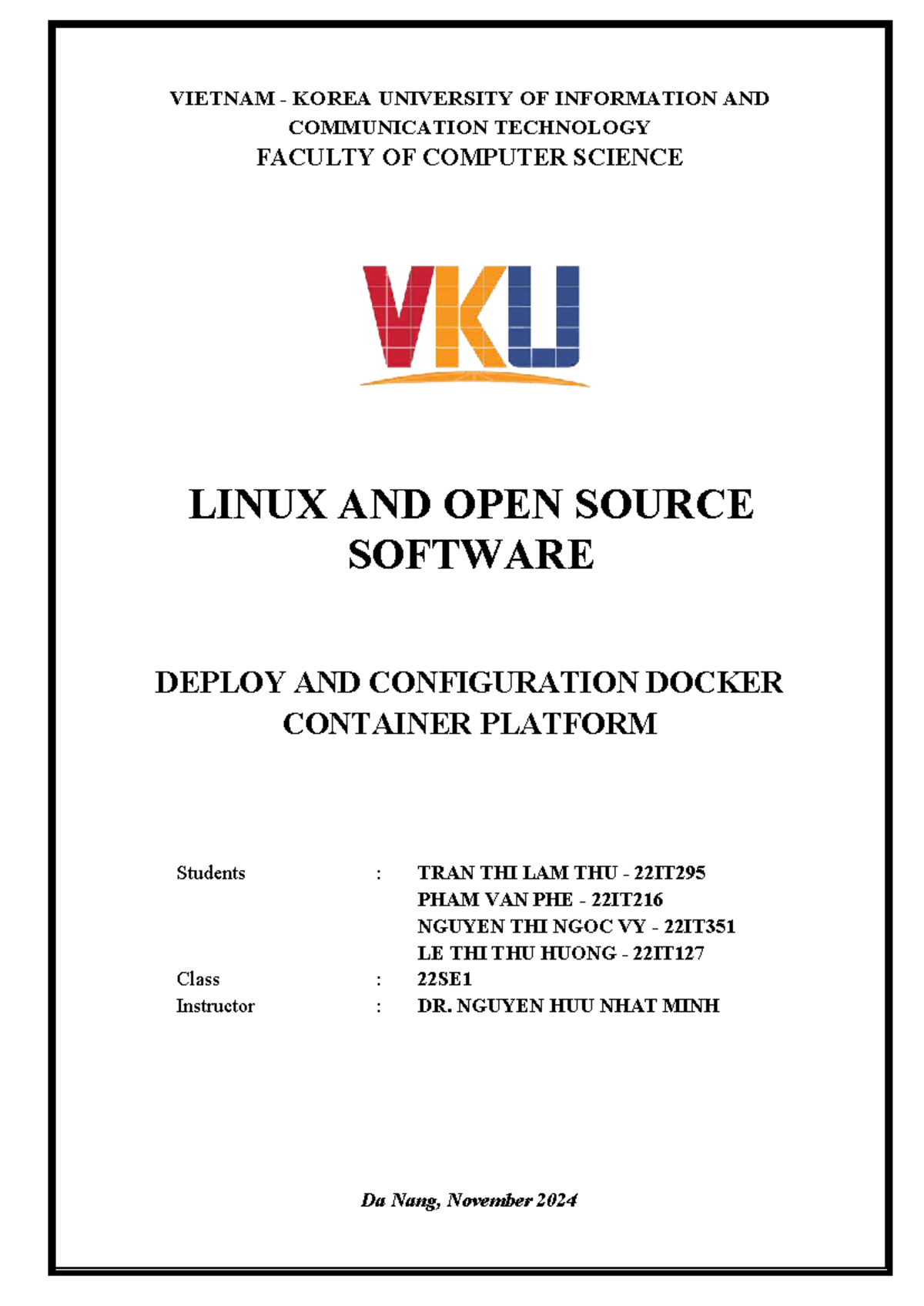 22IT295 - Linux and Open Source Software: Docker Deployment Guide - Studocu