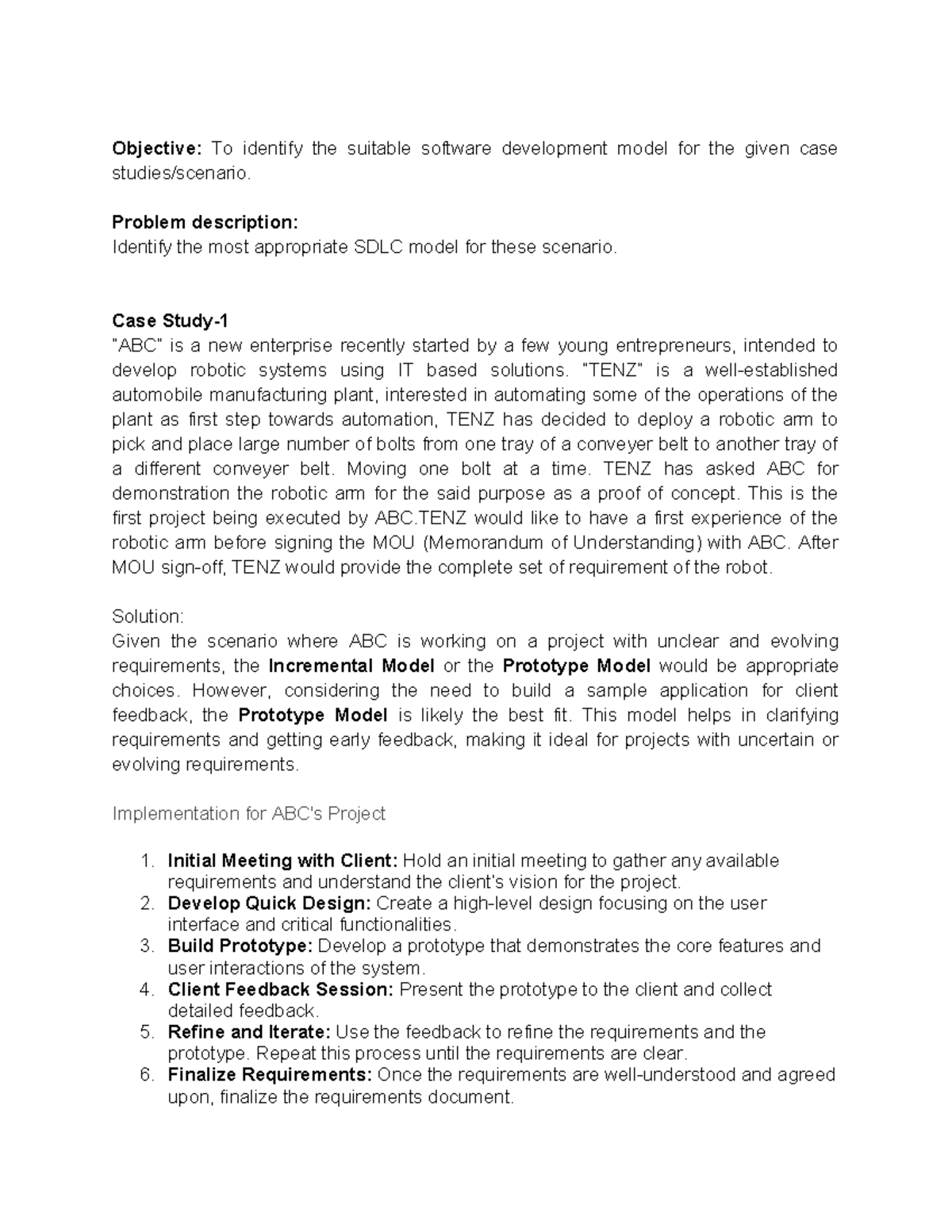 Case Studies on Software Development Models (CSE 2023) - Studocu