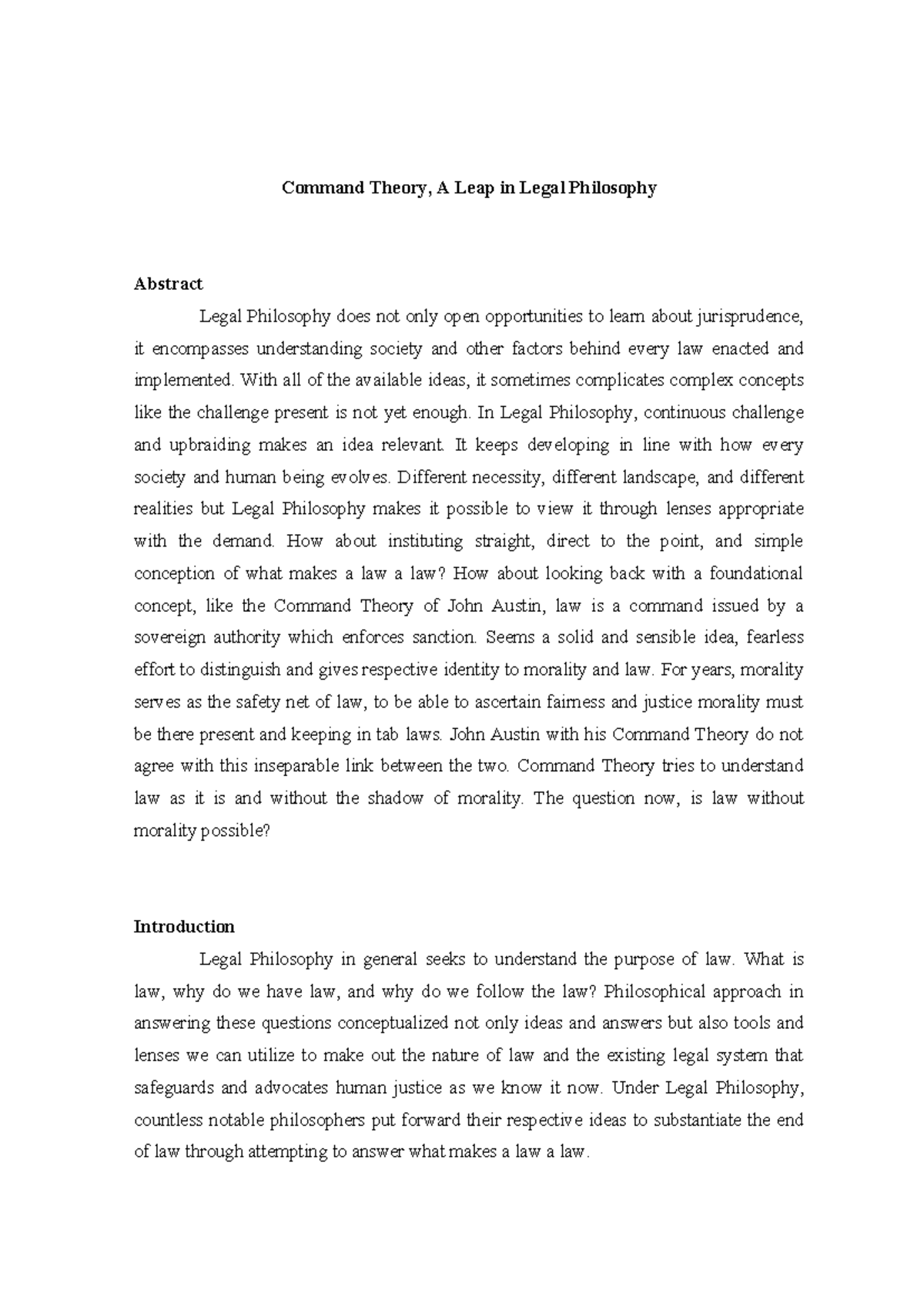 Command Theory (Legal Philosophy) - Analyzing John Austin's Perspective ...