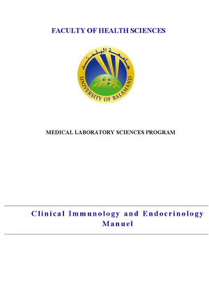 MLAB 254 - MLAB 256 - MEDICAL LABORATORY SCIENCES PROGRAM FACULTY OF ...