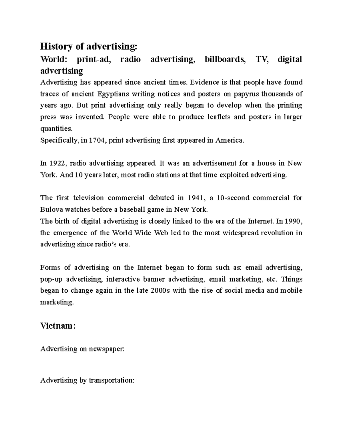Advertise - Google Docs - History of advertising: World: print-ad ...