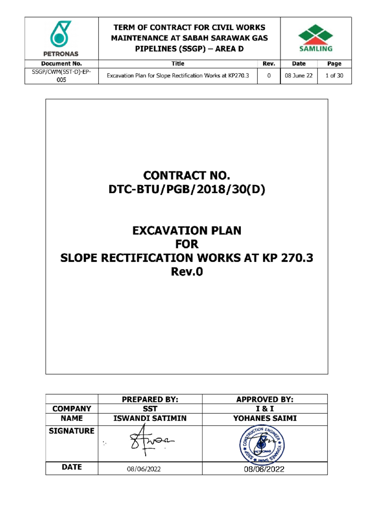 Excavation Plan for Slope Rectification Works at KP270 - SSGP Document ...