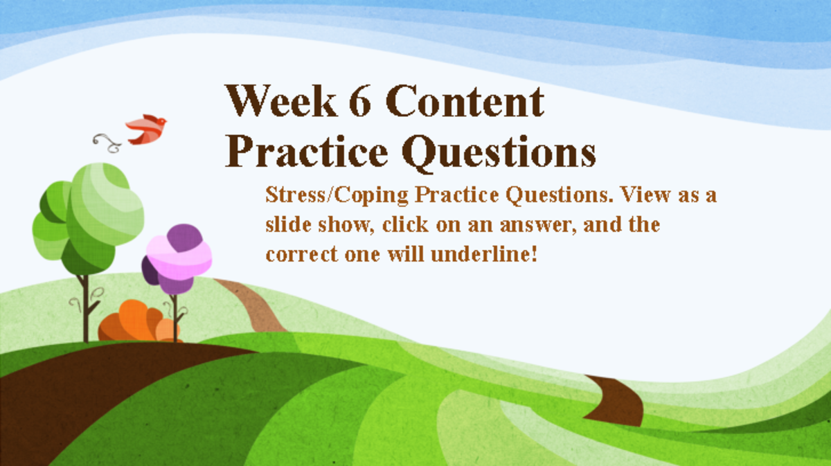 Stress & Coping Practice Questions for Nursing (Week 6) - Studocu