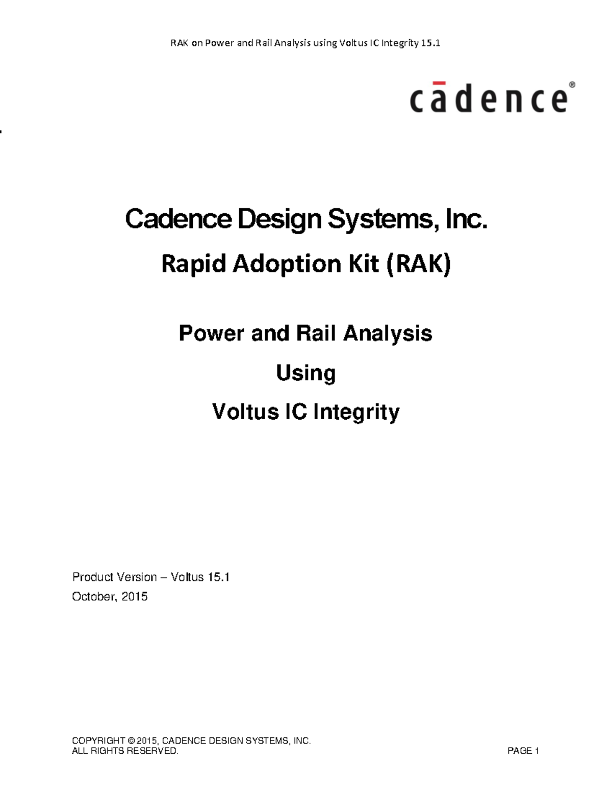 RAK on Power and Rail Analysis with Voltus IC Integrity 15.1 - Studocu