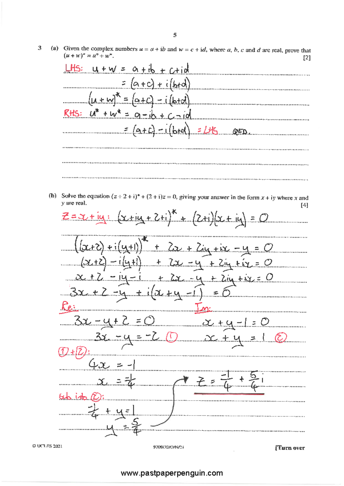 Complex Numbers Equations: UCLES 2021-2023 Exam Solutions - Studocu