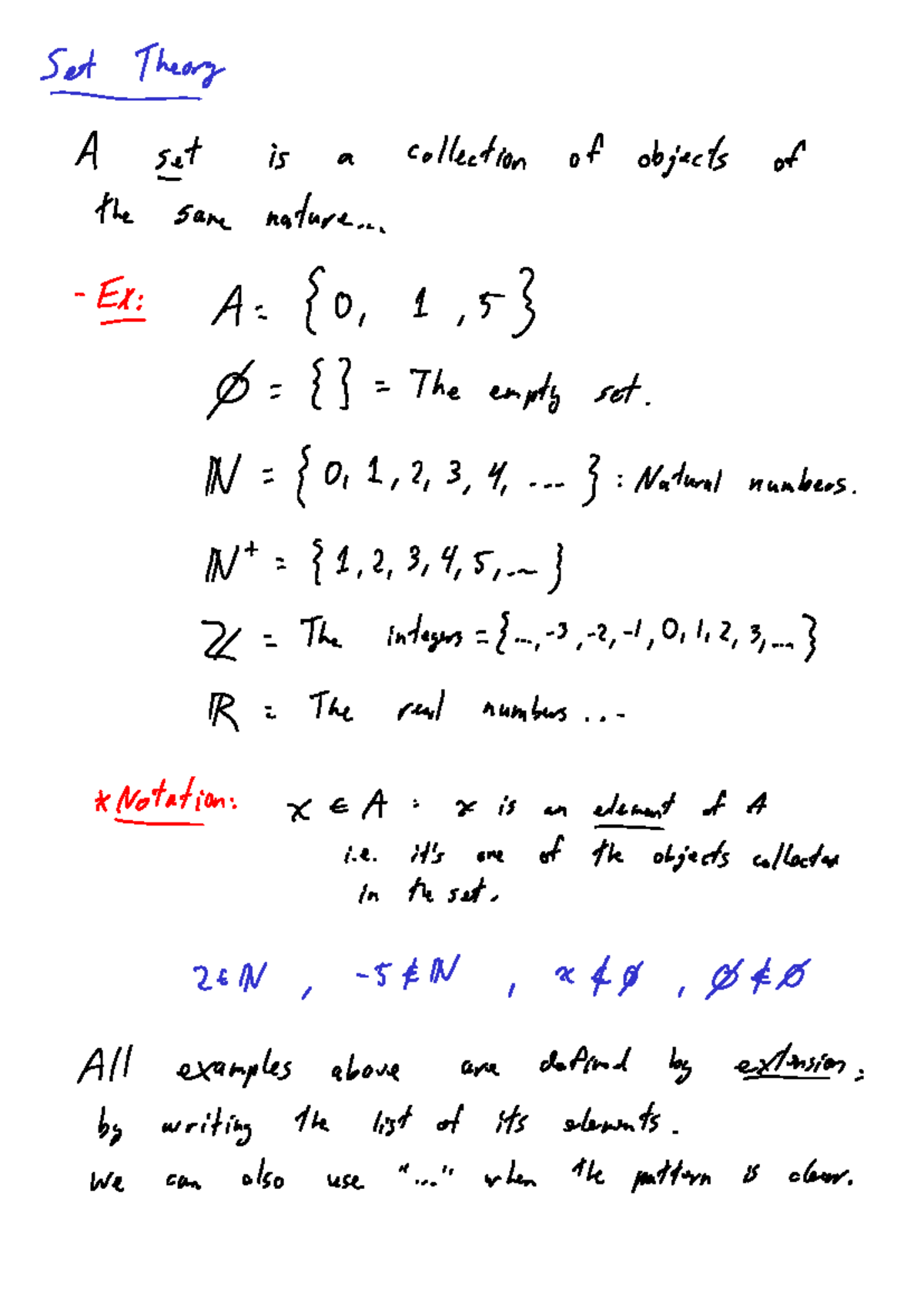 Set Theory Lecture 1 Notes: Understanding Sets and Cardinality - Studocu