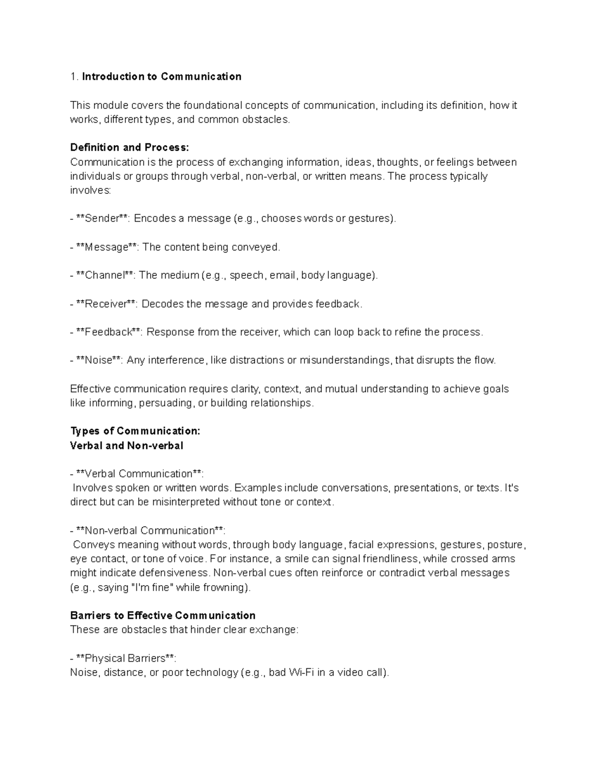 Module 1 CE: Introduction to Communication Concepts and Skills - Studocu