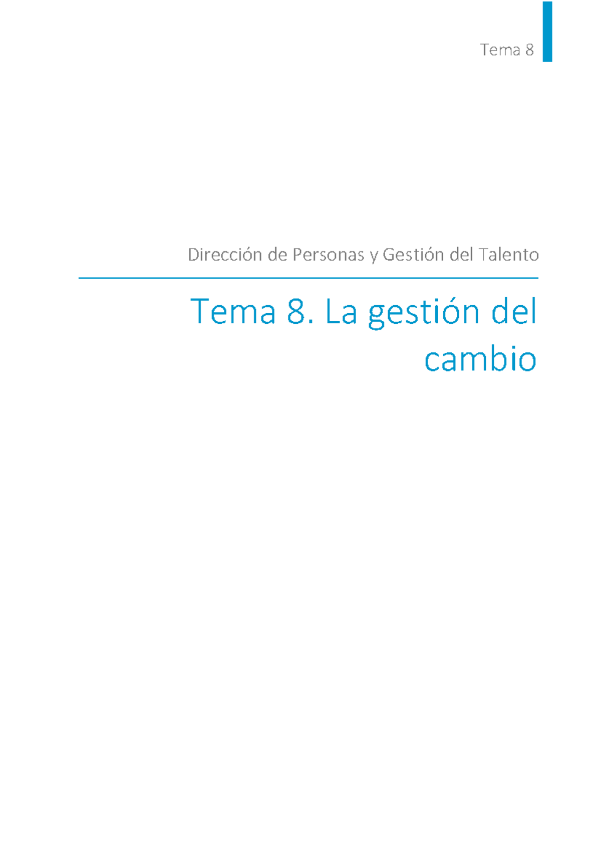 Gestión del Cambio Organizacional - Tema 8 en Dirección de Personas ...