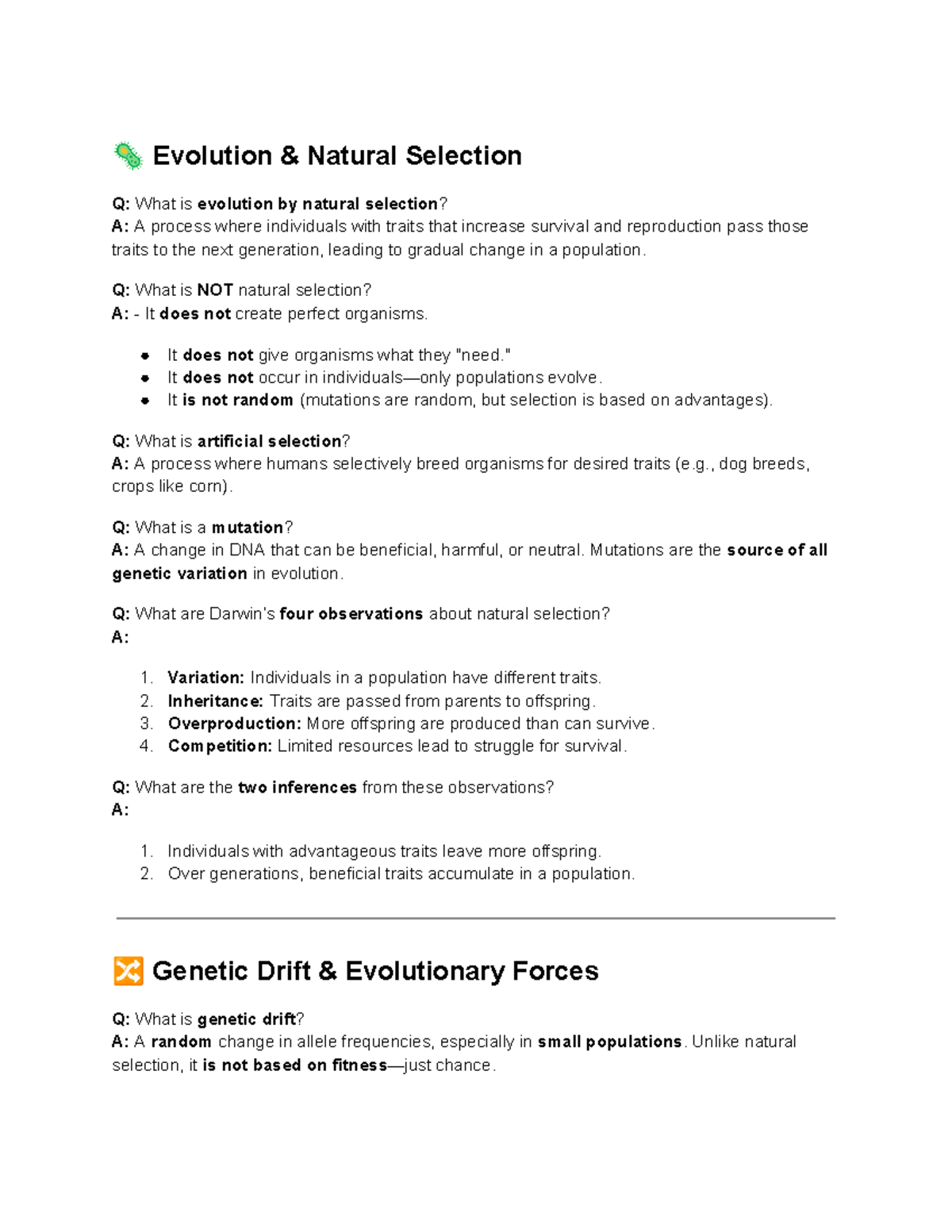 Evolution, Natural Selection, & Tragedy of the Commons Study Guide ...