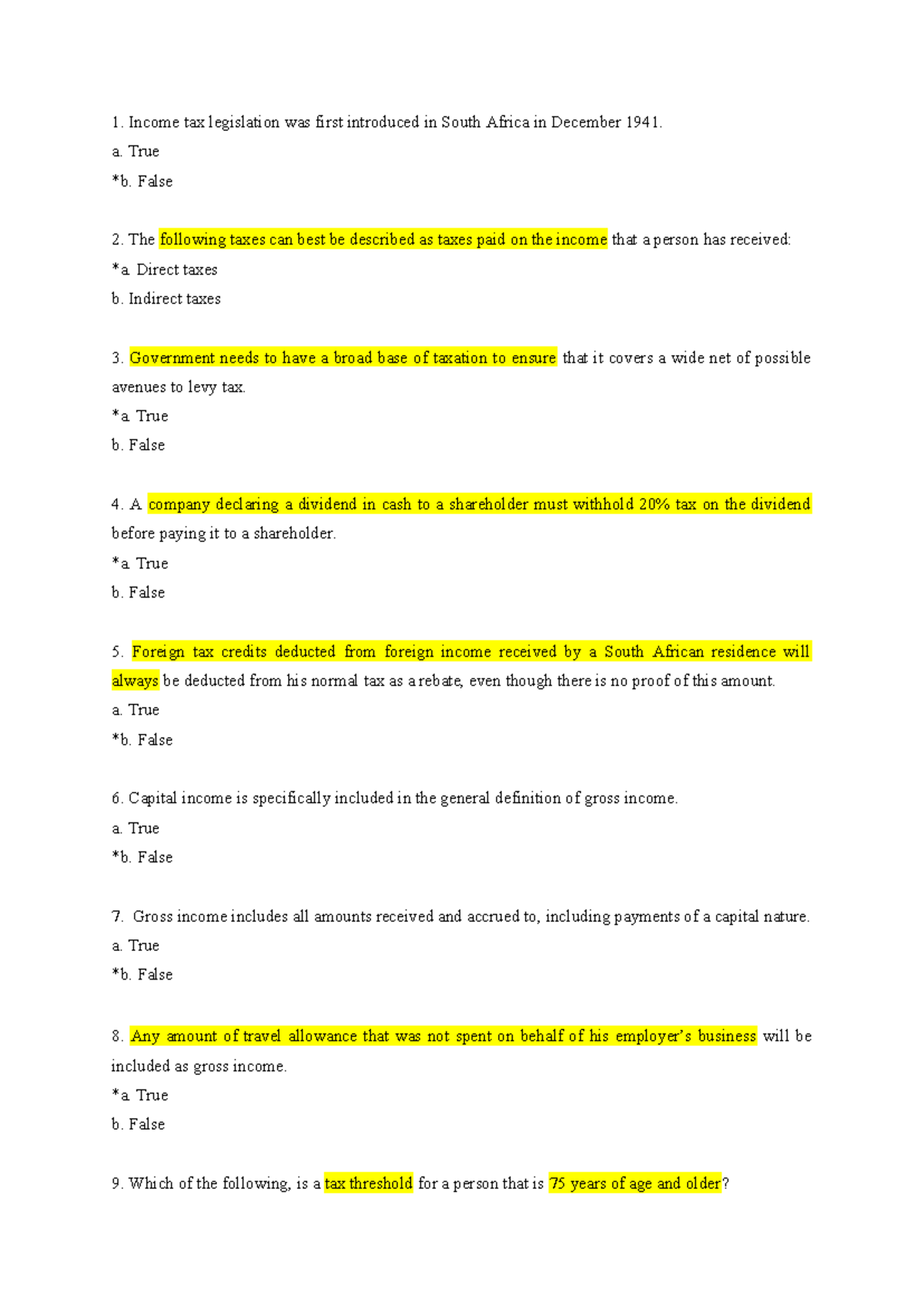 June 2024 Tax Assessment Questions and Answers (Course Code: F) - Studocu
