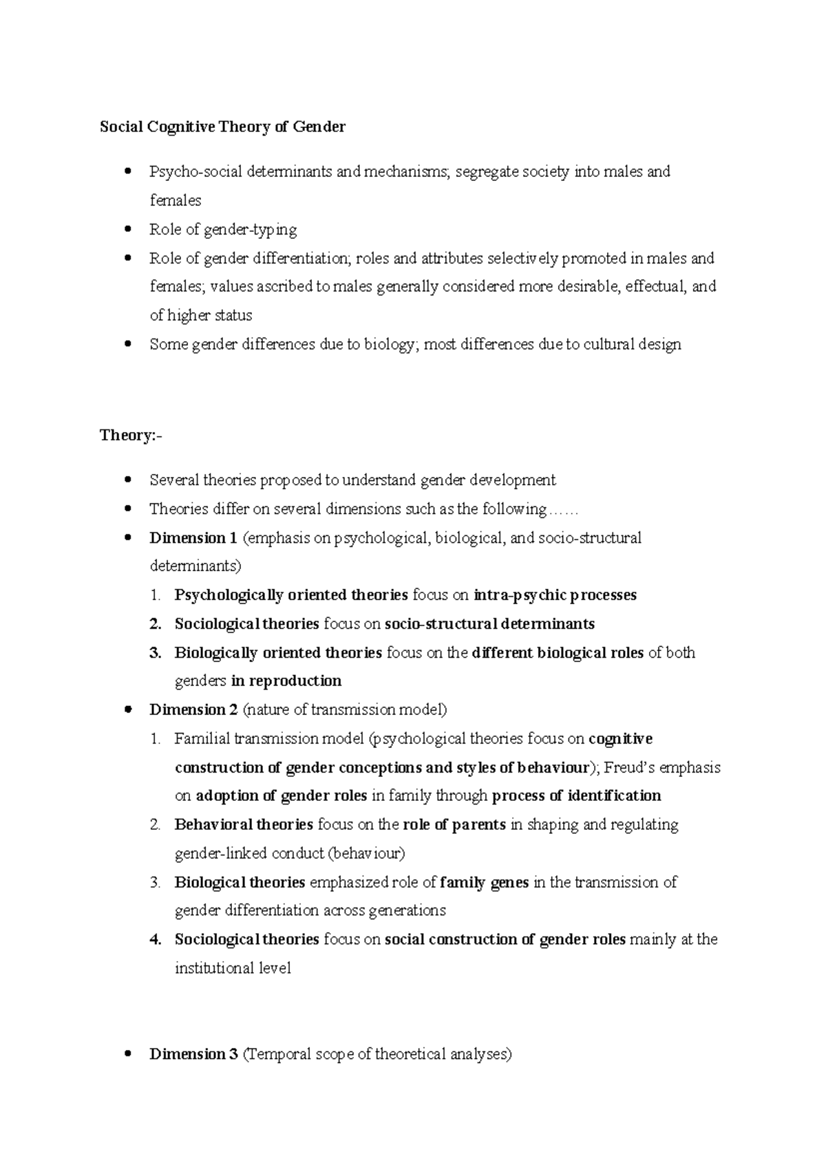 Social Cognitive Theory of Gender Roles and Mental Health Issues (IV ...