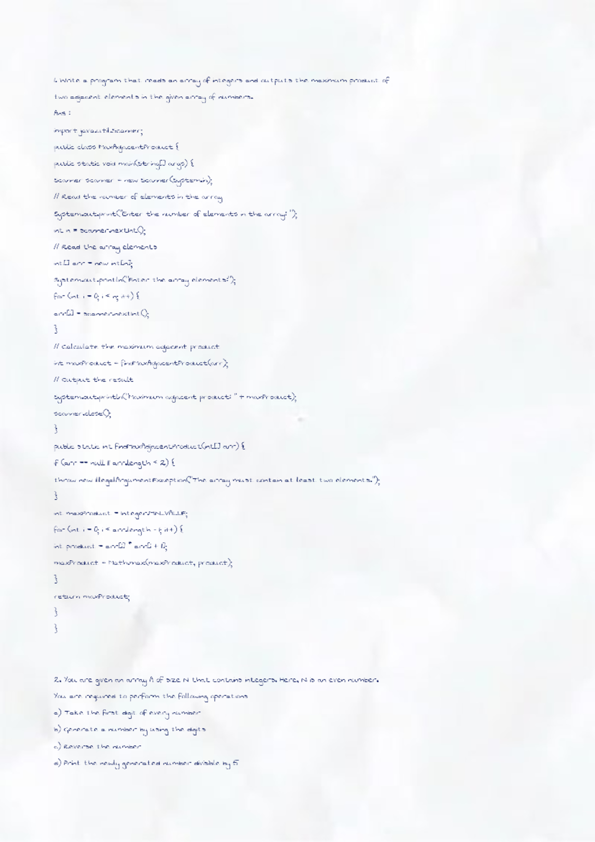 Advanced Object Oriented Programming assignment 1 - 1. Write a program ...