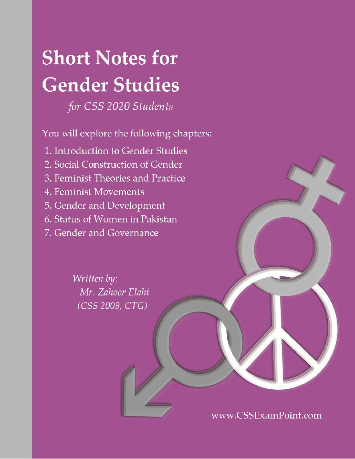Gender Studies, Short Notes (Zahoor Elahi, CSS 2009 ) - Prepared by Mr ...